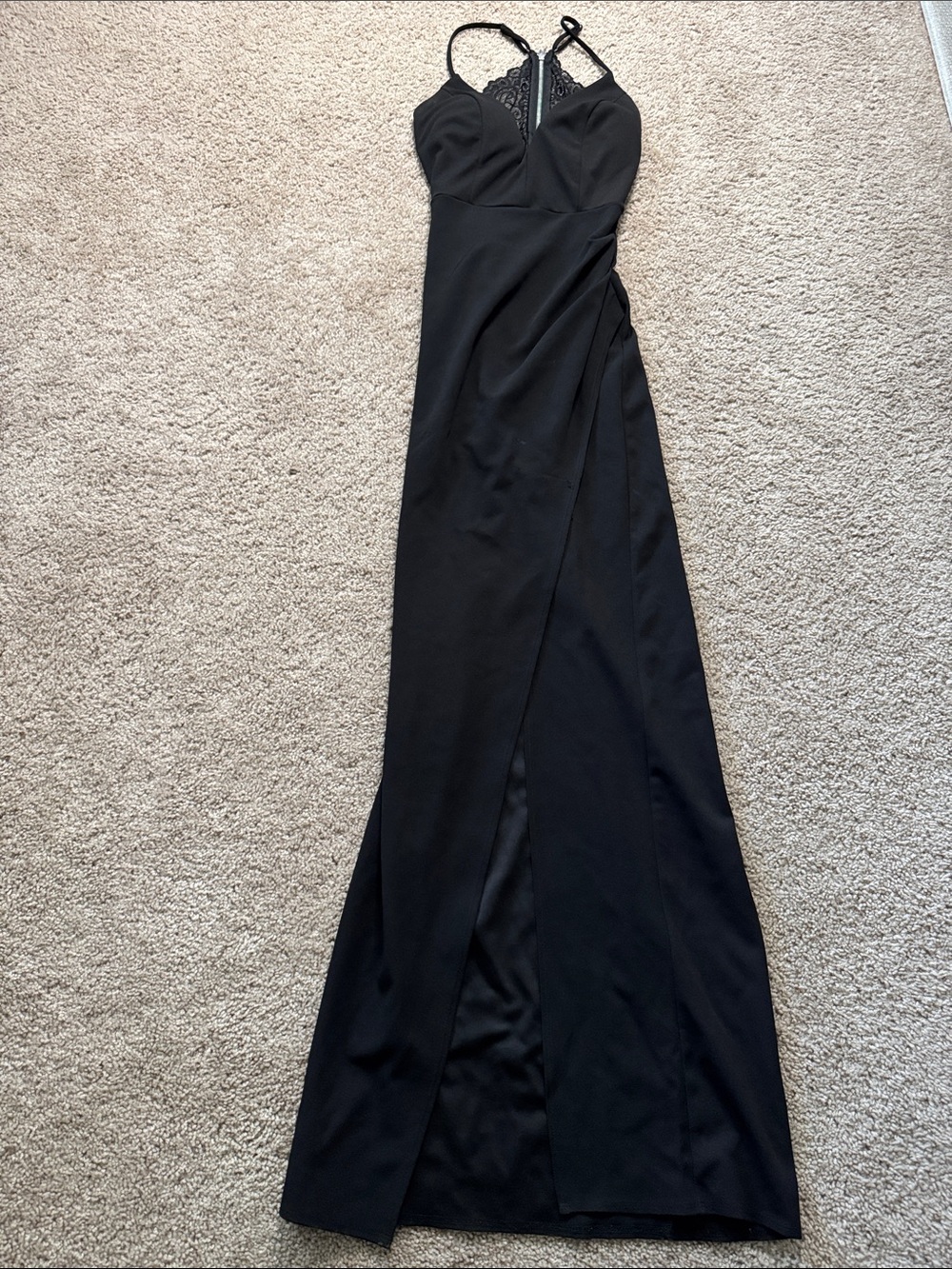Windsor Black Lace-Trim Dress